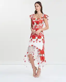 Mossman Roses are Red Dress Floral Size 6 for rent on The Volte - image 1