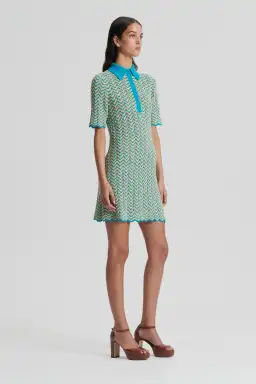 Scanlan Theodore Knit Shirt Dress Turquoise Size XS/ AU 6 for rent on The Volte - image 6