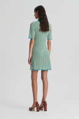 Scanlan Theodore Knit Shirt Dress Turquoise Size XS/ AU 6 for rent on The Volte - image 7