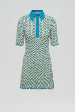 Scanlan Theodore Knit Shirt Dress Turquoise Size XS/ AU 6 for rent on The Volte - image 8