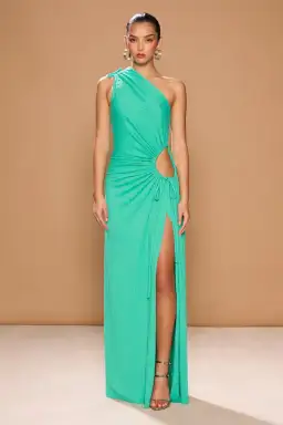 Sonya Moda Nour Knit Dress in Turquoise Size 8