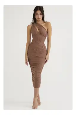House of CB Valentina Dress in Brown Size 10