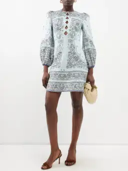 Zimmermann Matchmaker Keyhole Mini Dress Print Size 2 / AU 12 for rent on The Volte - image 1