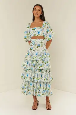 Palm Noosa Triton Skirt in Blue Orchid Floral Size 10 for rent on The Volte - image 1