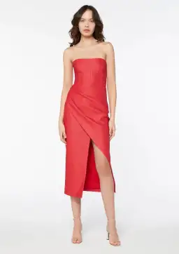 Manning Cartell Heart's Desire Strapless Midi Dress Red Size 8 for rent on The Volte - image 1