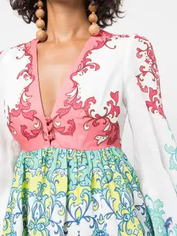 Zimmermann Nina Plunge Midi Dress Multi Size 0P / AU 6 for rent on The Volte - image 2