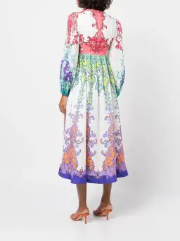 Zimmermann Nina Plunge Midi Dress Multi Size 0P / AU 6 for rent on The Volte - image 3