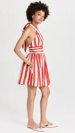   Zimmermann The Alight Halter Mini Dress in Red/Cream Stripe Size 0P / AU 6   for rent on The Volte - image 2
