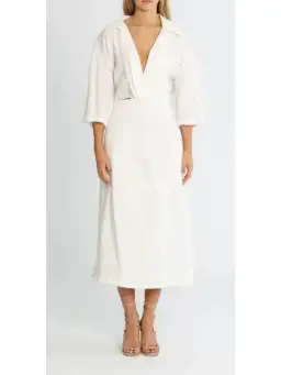 Camilla and Marc Marina Midi Dress in White Size AU 12  for rent on The Volte - image 1