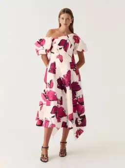 Aje Tulip Sleeve Midi Dress Falling Florals Size AU 8 for rent on The Volte - image 1