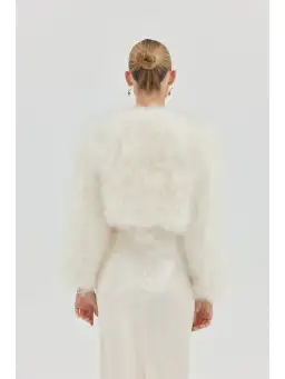 Bubish Luxe Bridal Manhattan Crop Jacket in Ivory Size XS / AU 6 for rent on The Volte - image 3