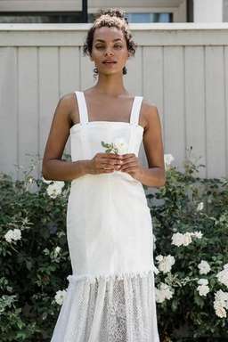 Steele Sutton Denim Midi Dress White Size 8 for rent on The Volte - image 2