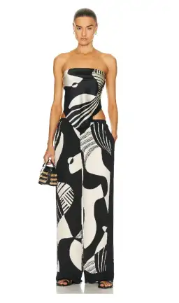 Sir the Label Realisme Pant & Scarf Top Black Print Size 2/ AU 10 for rent on The Volte - image 2