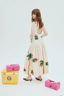 Alemais Clam Embroidered Gown Print Size 8  for rent on The Volte - image 3