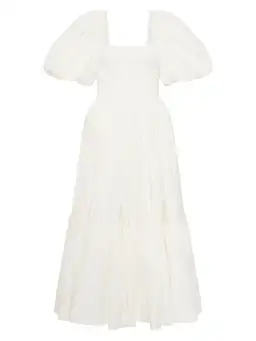 Aje Casa Puff Sleeve Midi Dress in Ivory Size AU 8 for rent on The Volte - image 5