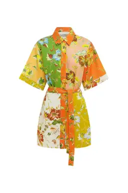 Alemais Hotel Lamu Spliced Mini Dress in Multi Size AU 10 for rent on The Volte - image 5