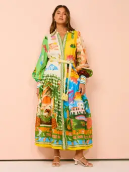 Alemais Paradiso Shirtdress in Multi Size AU 12 for rent on The Volte - image 1