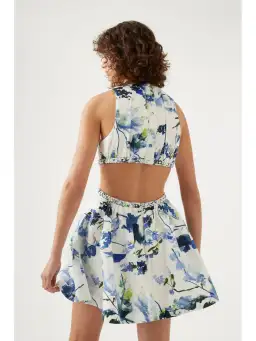 Aje Voyage Braided Cut Out Mini Dress Lavenders of Provence White Size AU 8 for rent on The Volte - image 2