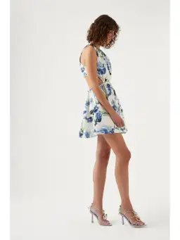 Aje Voyage Braided Cut Out Mini Dress Lavenders of Provence White Size AU 8 for rent on The Volte - image 3