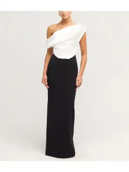 Solace London Kara Maxi Dress Black/Cream Size AU 12 for rent on The Volte - image 1