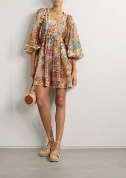 Zimmermann Chintz Billow Mini Dress Floral Patch Size 1 / AU 10