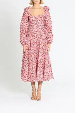 Steele Esme Midi Dress in Chestnut Paisley Size 6 for rent on The Volte - image 1