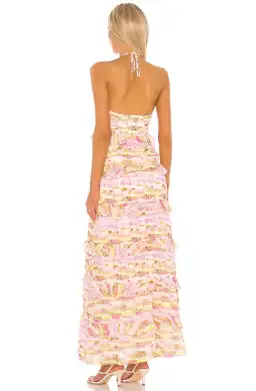 Tularosa Henley Maxi Dress Orchid Multi Tie Dye Size XS / AU 6 for rent on The Volte - image 3