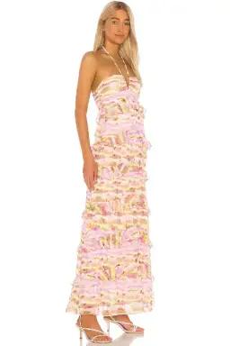 Tularosa Henley Maxi Dress Orchid Multi Tie Dye Size XS / AU 6 for rent on The Volte - image 2