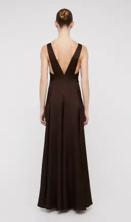 Scanlan Theodore Silk Jacquard Gown Chocolate Brown Size 12  for rent on The Volte - image 3