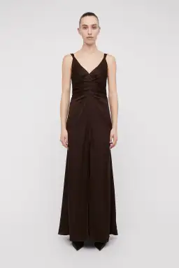 Scanlan Theodore Silk Jacquard Gown Chocolate Brown Size 12  for rent on The Volte - image 1