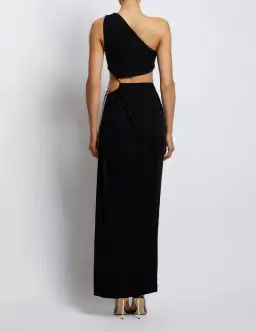 Meshki Paige Ruched Side Cut Out Maxi Dress in Black Size S / AU 8  for rent on The Volte - image 3