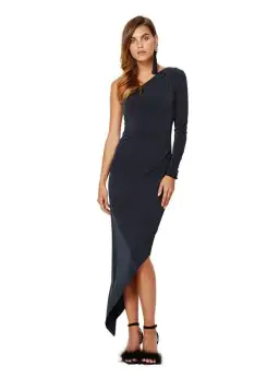 Bec & Bridge Asymmetrical Dress Black Size AU 8