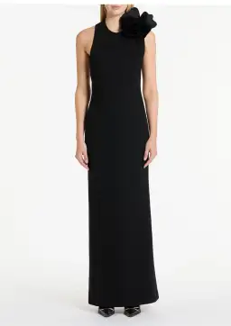 Carla Zampatti Crepe C Back Gown Black Size 6 