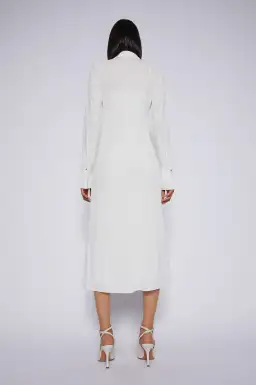 Scanlan Theodore Drape Gold Trim Dress White Size 10 for rent on The Volte - image 2