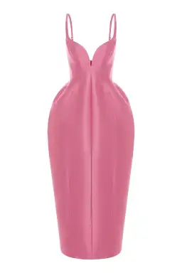 Alemais Priscilla Sculpt Midi Dress Pink Size 10 for rent on The Volte - image 3