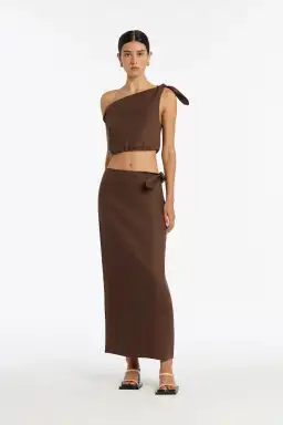 Sir the Label Bettina Tie Crop & Skirt Set in Brown Size 1/AU 8 for rent on The Volte - image 1
