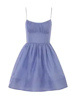 Zimmermann Natura Mini Dress in Iris Size 0P / AU 6  for rent on The Volte - image 2