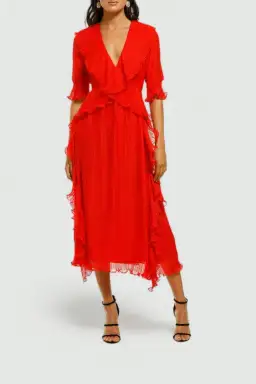 Talulah Sweet Sugar Midi Dress in Red Size 6
