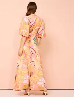 By Nicola Bolero Maxi Gathered Neckline Dress In Fruit Punch Size 12 for rent on The Volte - image 2