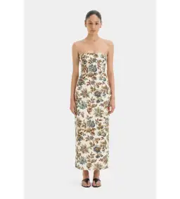 Sir the Label The Eleanora Column Midi Dress Viola Floral Print Size 1 / AU 8 for rent on The Volte - image 1