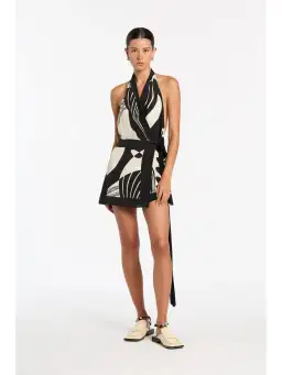 Sir The Label Realisme Wrap Halter Mini Dress in Papier Size AU 6