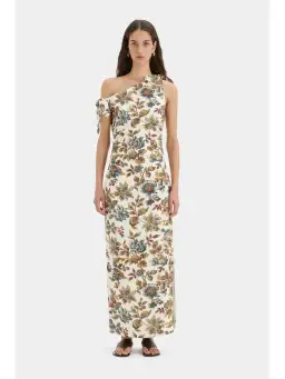 Sir The Label Eleanora Tie Shoulder Dress in Viola Print Size 3 / AU 12