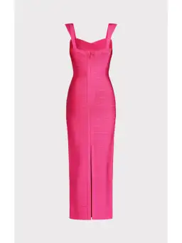 Herve Leger Fluted Bandage Gown in Pink Size Small / AU 8 for rent on The Volte - image 5