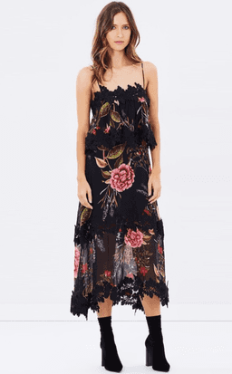 Peony floral overlay dress for rent on The Volte - image 1