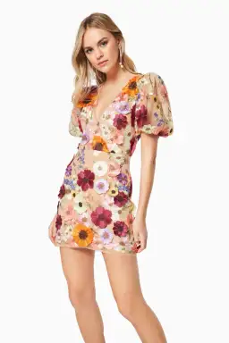 Elliatt Rosalind Mini Dress 3D Floral Size L/Au 12 for rent on The Volte - image 2
