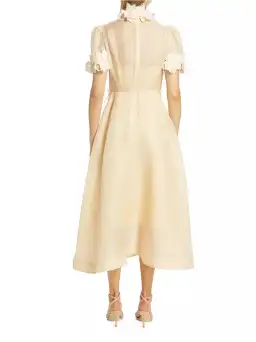 Zimmermann Luminosity Liftoff Flower Midi Dress Cream Size 0P / AU 6 for rent on The Volte - image 3
