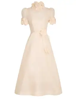 Zimmermann Luminosity Liftoff Flower Midi Dress Cream Size 0P / AU 6 for rent on The Volte - image 5