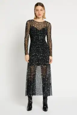 Sass & Bide Skin Deep Long Sleeve Midi Dress Black Size 10 for rent on The Volte - image 2
