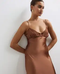 Lover Bronte Maxi Slip Dress Tortoise Size AU 18 for rent on The Volte - image 2