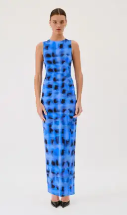 Suboo Shibori Sleeveless Reversible Twist Front Maxi Dress Blue Size S / AU 8 for rent on The Volte - image 2